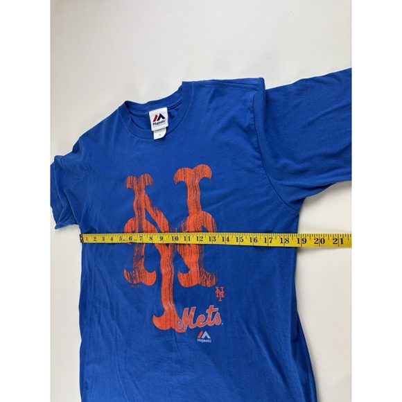 Vintage Majestic New York Mets Medium Blue Short Sleeve T-Shirt Tee - Picture 5 of 6
